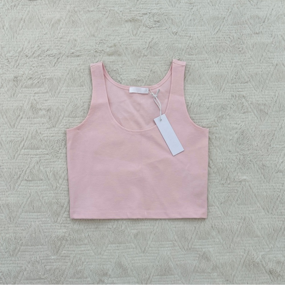 SABLYN pink cropped tank top NWT